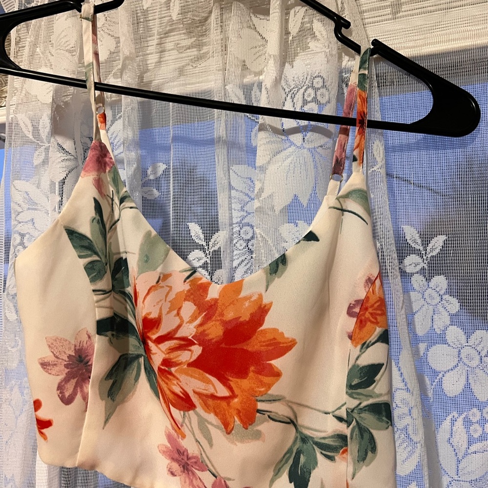 Lulu's Floral dress in Orange and Green